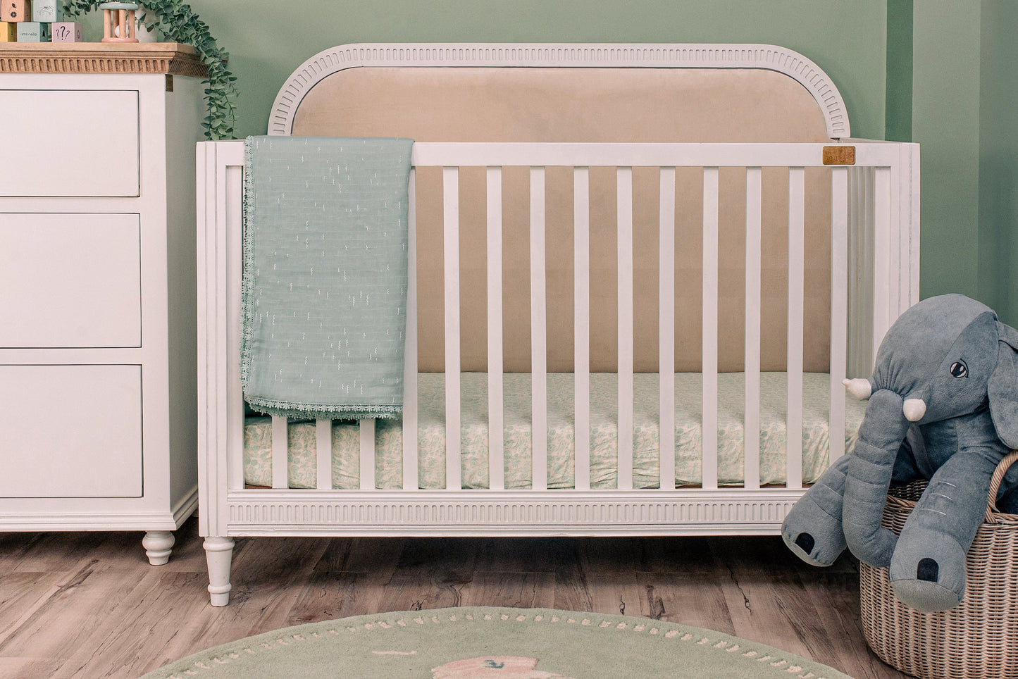 Buy Wooden Baby Cot With Headboard - White Duco Online - SkilloToys.com