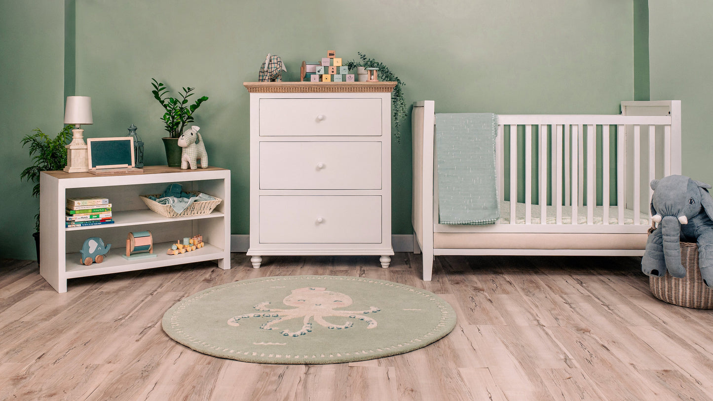 Buy Wooden Baby Cot With Velvet Upholstery - White Duco Online - SkilloToys.com