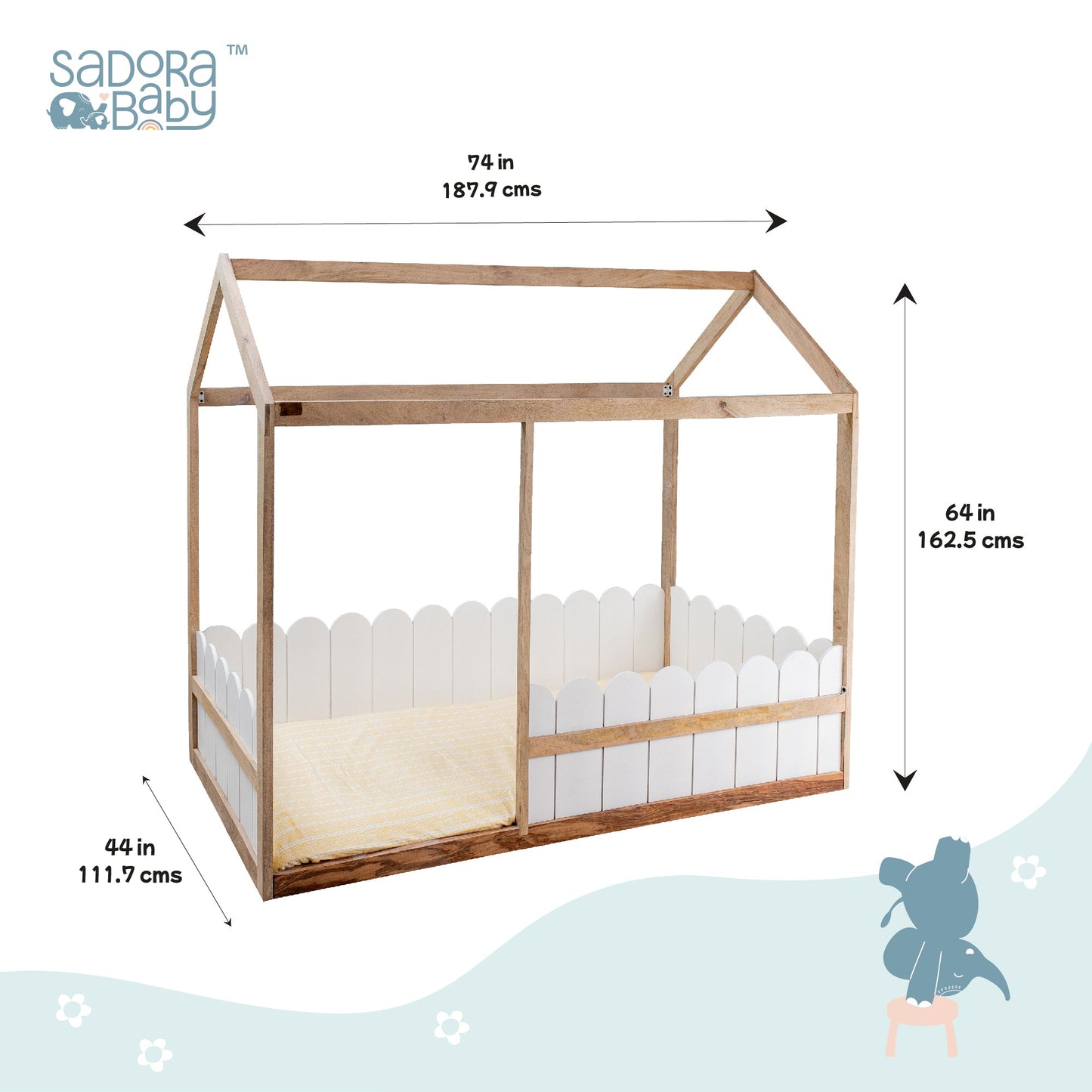 Buy Toddler Wooden House Bed - White Duco Online - SkilloToys.com