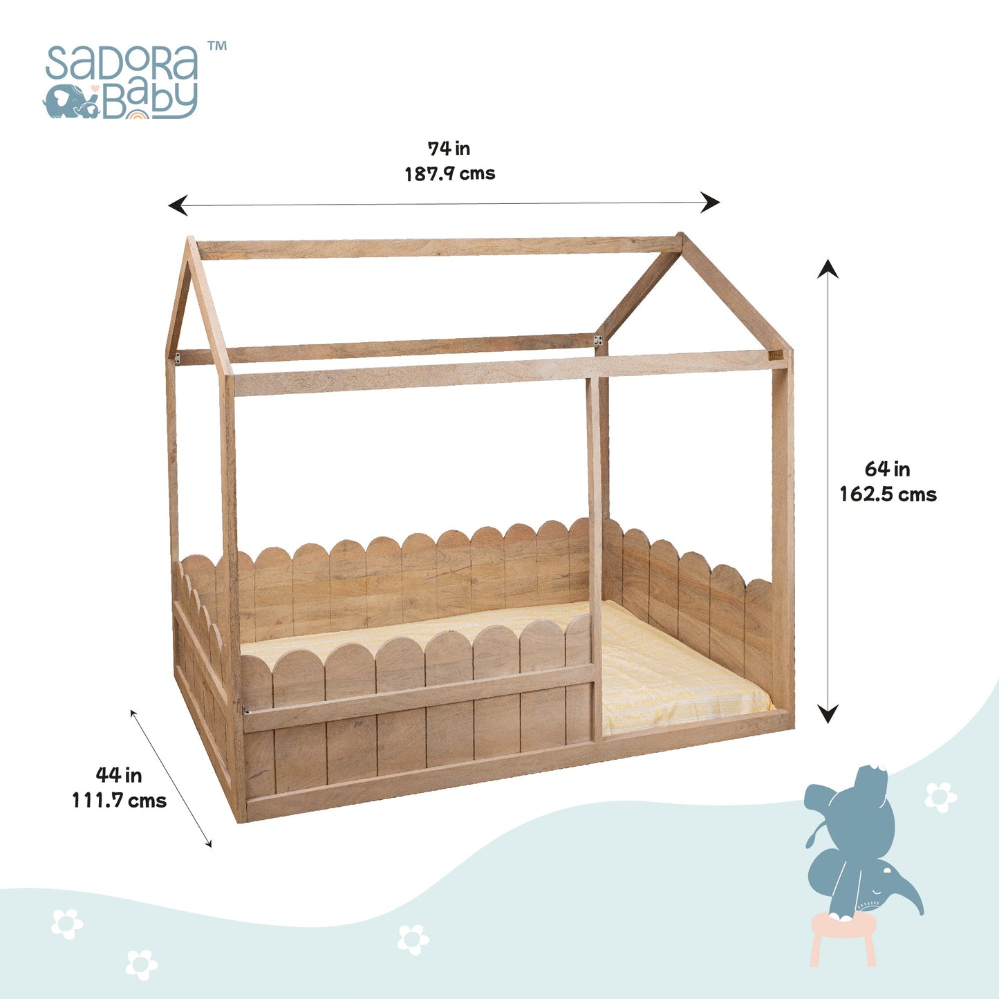 Buy Toddler Wooden House Bed - Oat Finish Online - SkilloToys.com