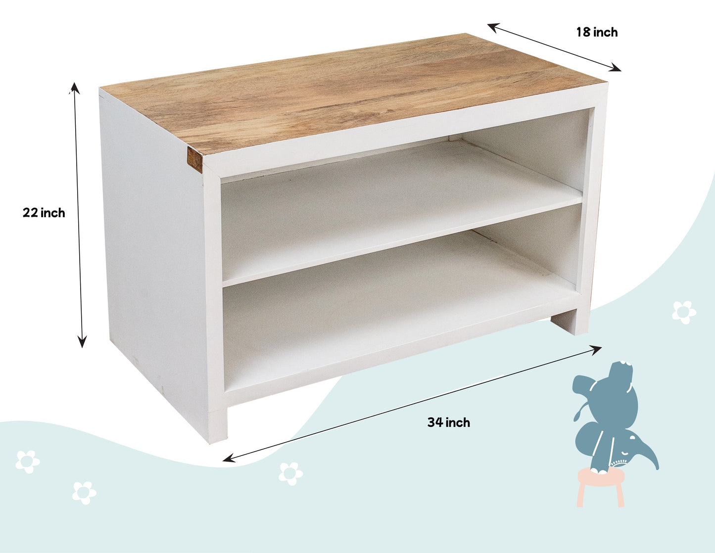 Buy Montessori Wooden Storage Unit - White Duco Online - SkilloToys.com