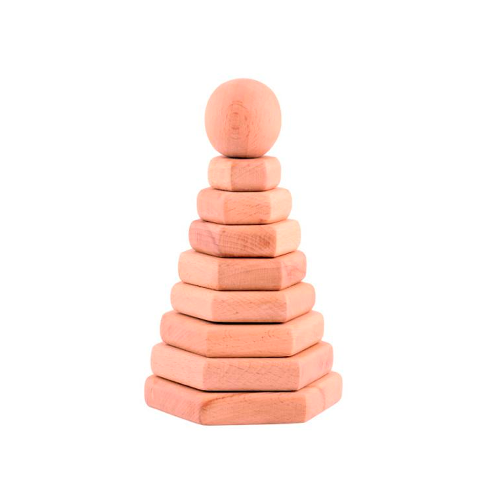 Wooden Hexagonal Prism Stacker