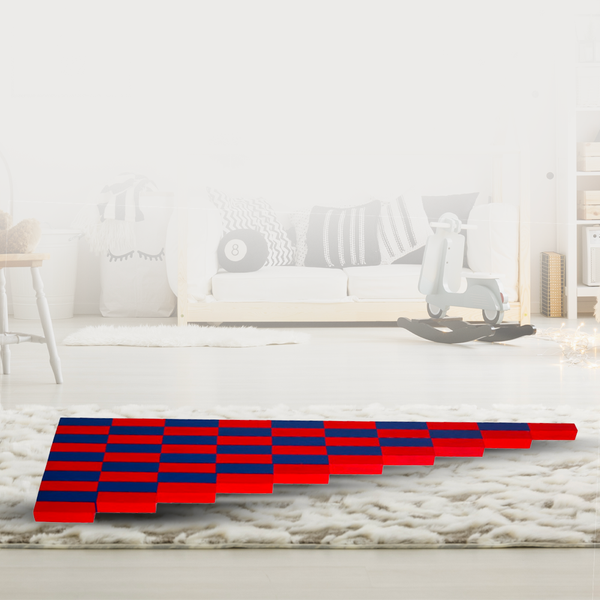 Casa Bambini Montessori Math Number Rods: 10 wooden rods 10 cm to 100 cm in alternating red and blue segments for teaching numbers 1 to 10 to preschool children