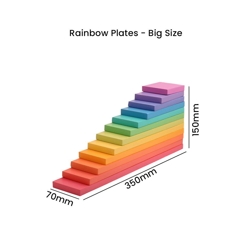 Wooden Rainbow Plates Stacker