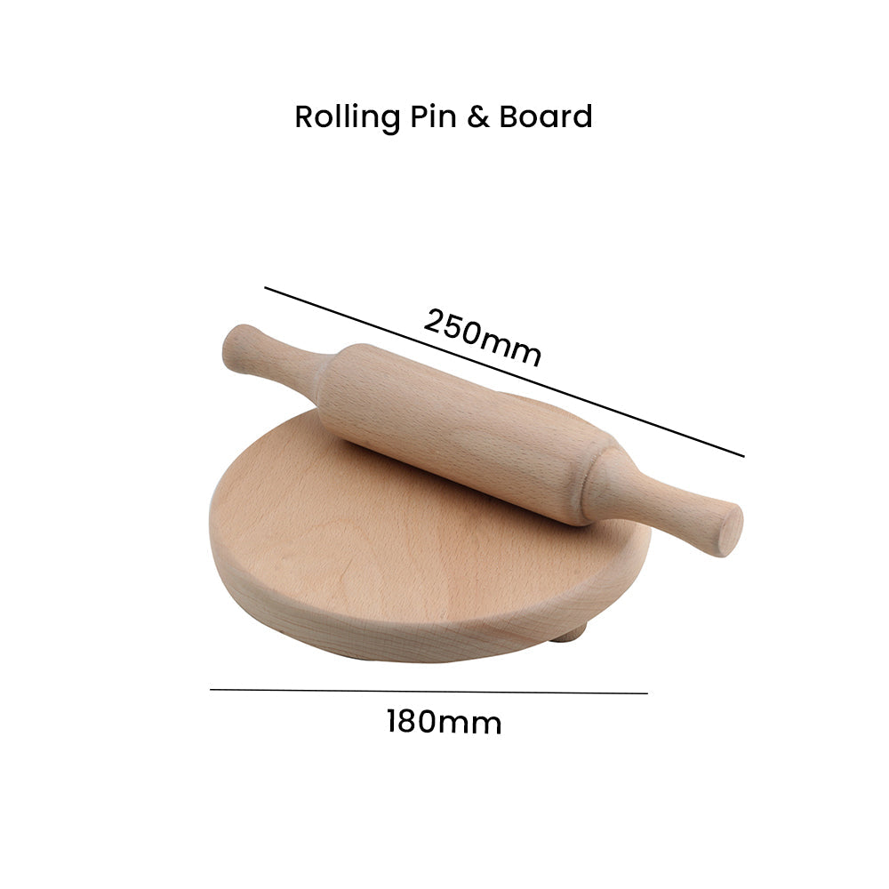 Wooden Rolling Pin & Board