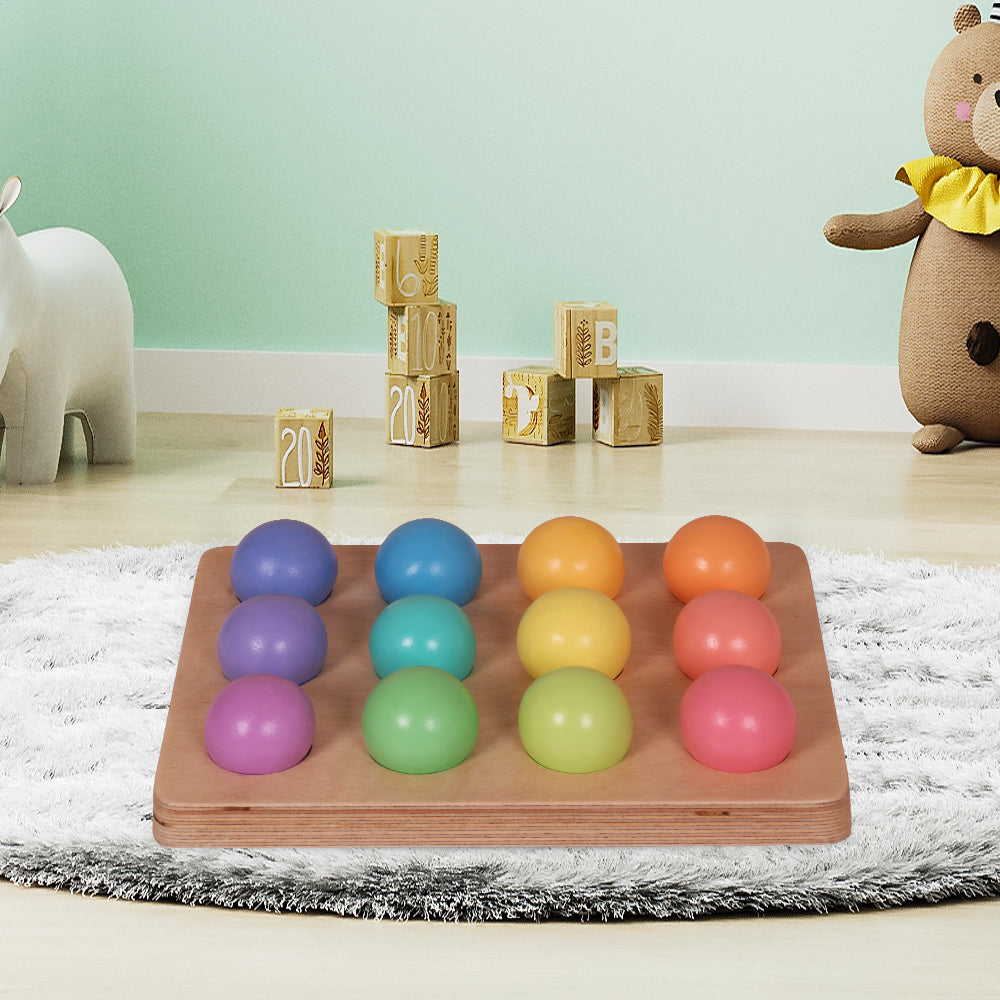 Wooden Rainbow Ball Sorter