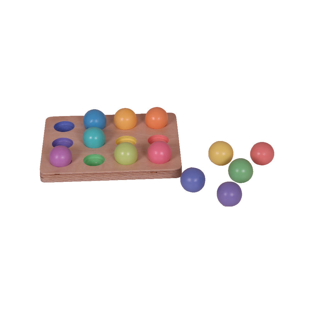 Wooden Rainbow Ball Sorter