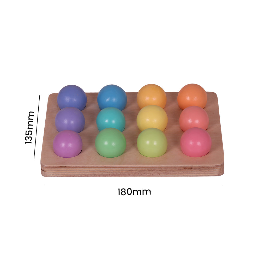 Wooden Rainbow Ball Sorter