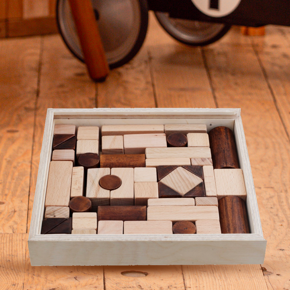 Wooden Building Blocks - Set of 50 Pcs