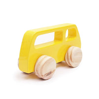 Wooden Yellow Large Push Toy Van