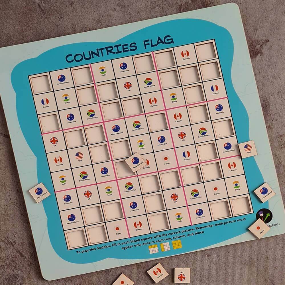 Buy Country Flag Sudoku Activity Board Game - SkilloToys.com