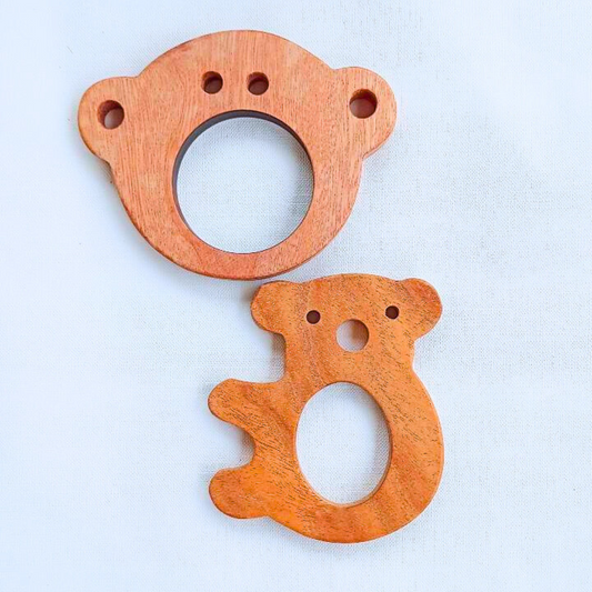 Wooden Ape And Lazy Panda Neem Teethers