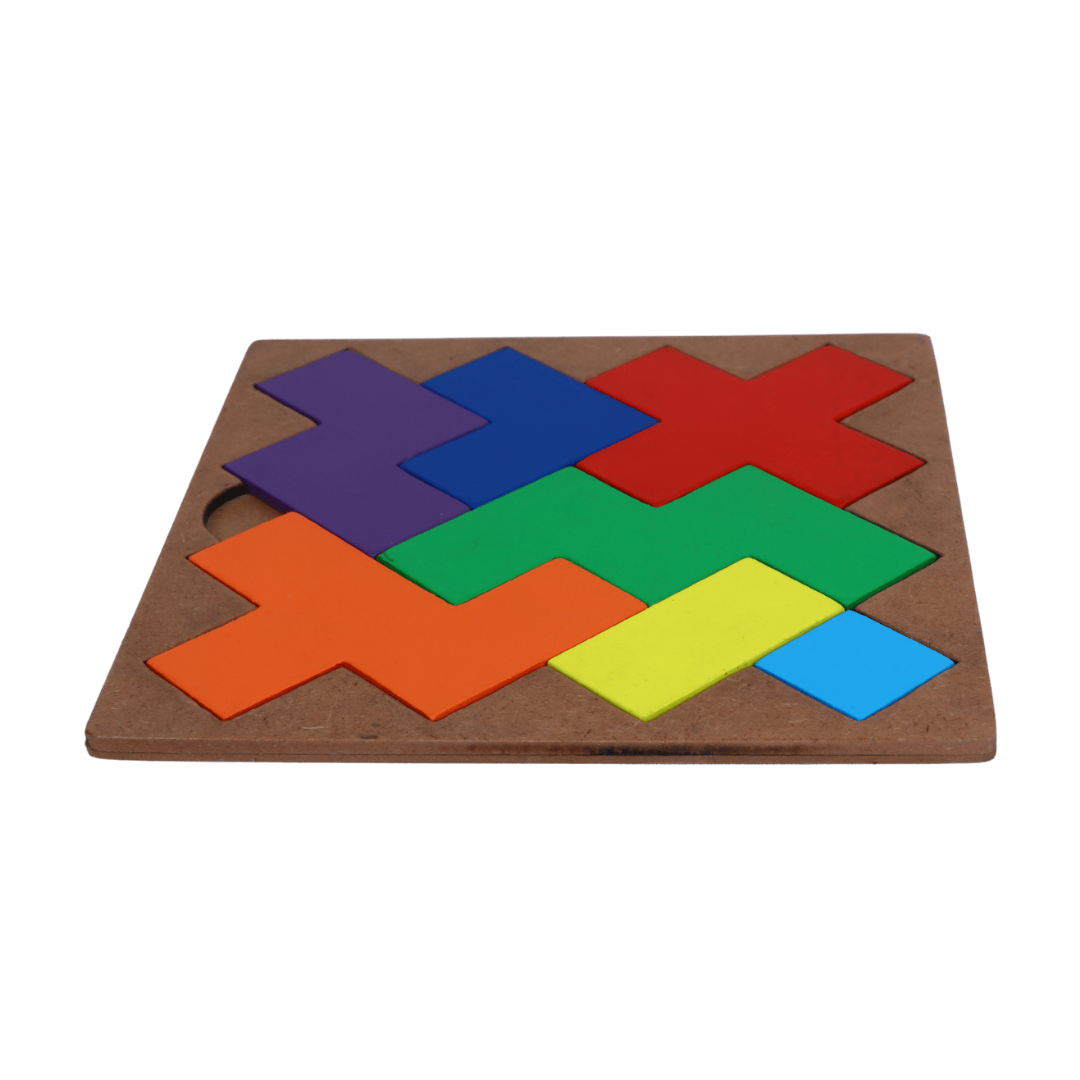Wooden Tetragram Brain Puzzle Game