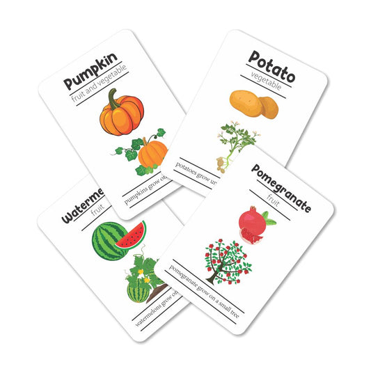 Fruits and Vegetables Flashcards - Pack of 24