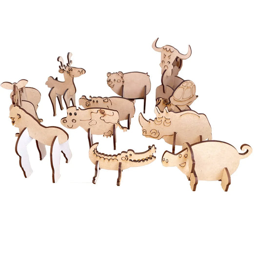 3D Wooden Animal Puzzle Set For Kids