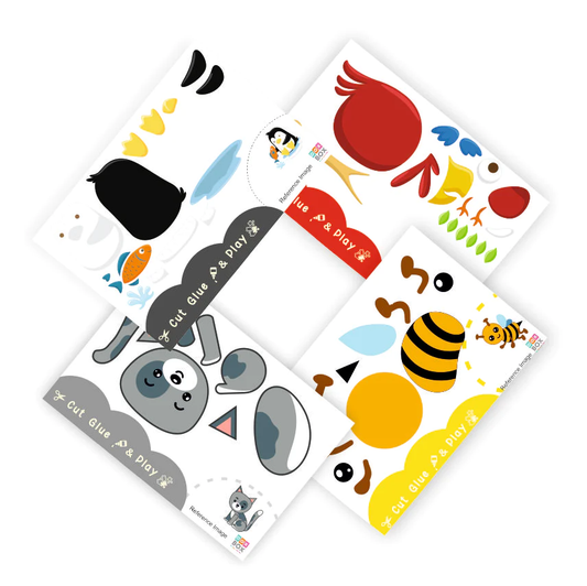 Animals Cut And Glue Activity Kit
