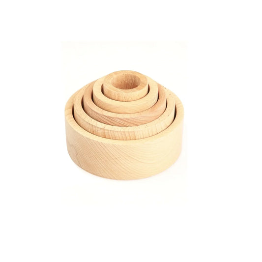 Natural Wooden Nesting Bowls Toy