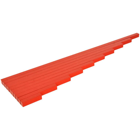 Montessori Rods Wooden Toy (Red)