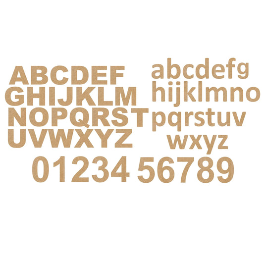 Plain Laser Cut Wooden Lower, Upper Case Alphabets & Numbers