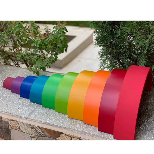 Rainbow Wooden Semis Stackers (10 Pcs)