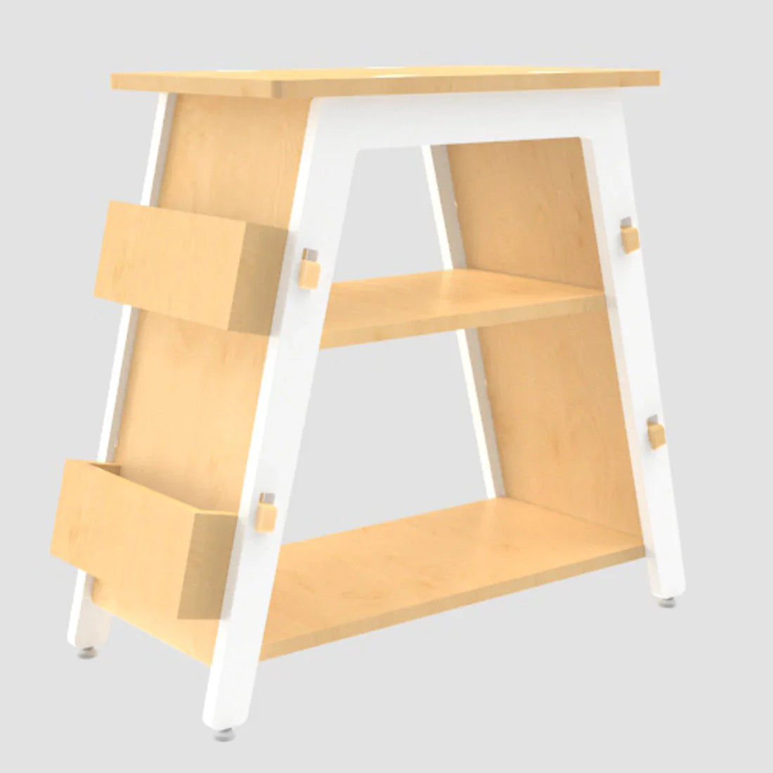 Red Pear Wooden Bookshelf - White