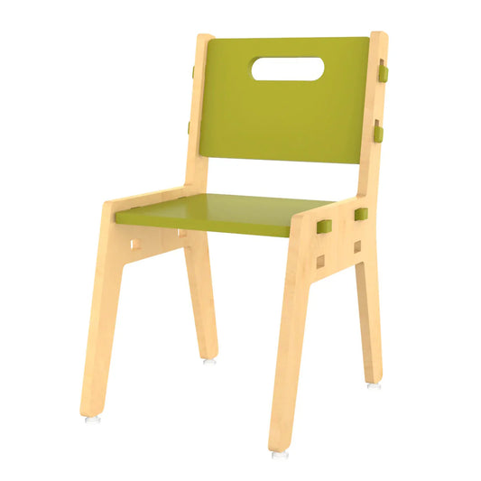 Silver Peach Wooden Chair - Green