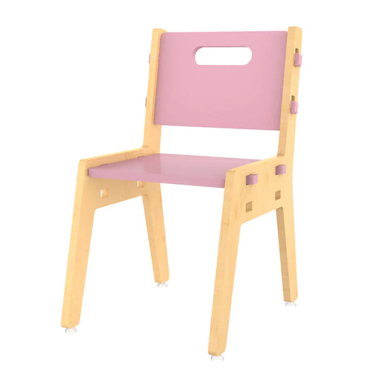 Silver Peach Wooden Chair - Pink