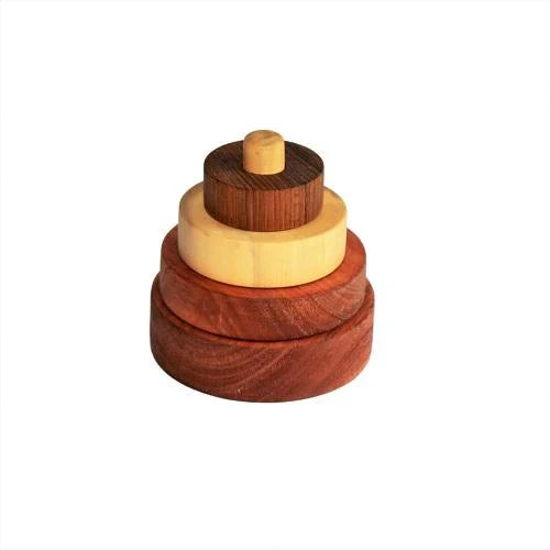 Three Discs Wooden Stacker