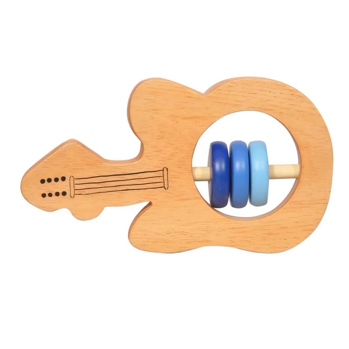 Wooden Guitar Rattle Toy