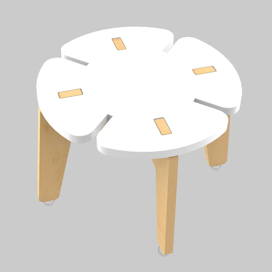 White Grape Multipurpose Wooden Stool - White