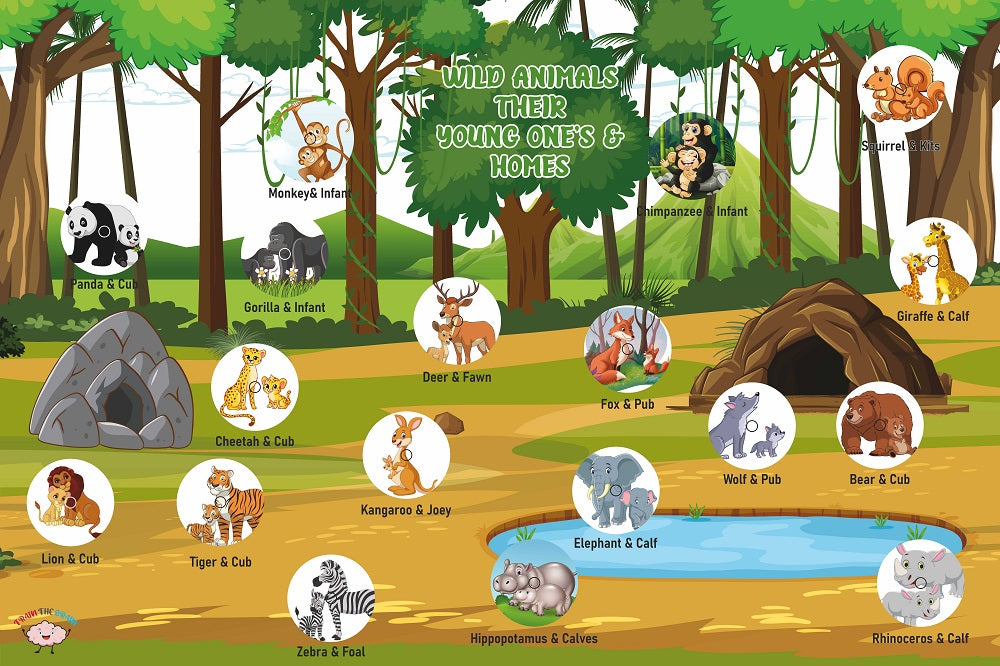 Wild Animals Activity Mat for Kids
