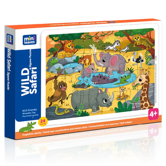 Wild Safari Animal Wooden Puzzle Set