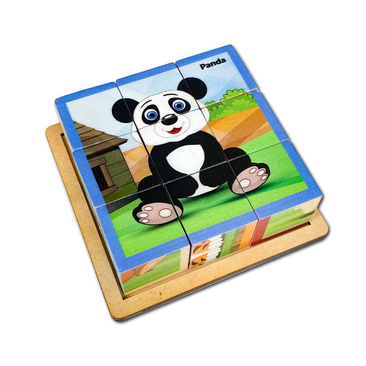 Wooden 3D Six Slides Animal Puzzle