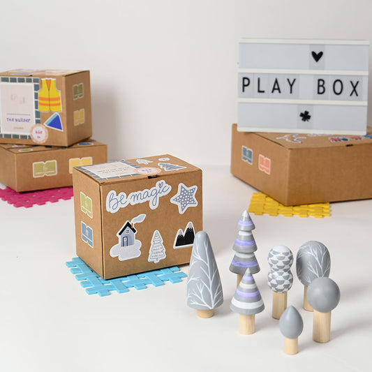 Wooden Arctic Forest Tree Toy Set