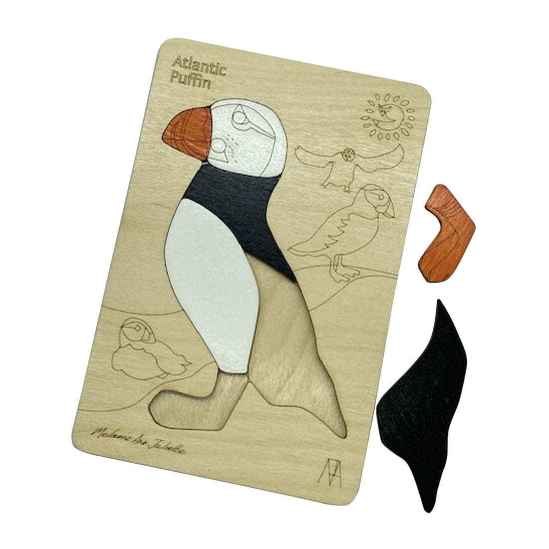 Wooden Atlantic Puffin Puzzle Board
