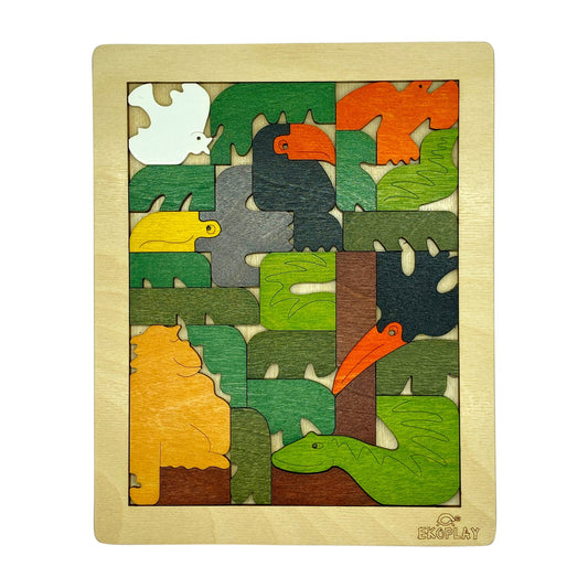 Wooden Brain Teaser Hornbill Fun Puzzle Board