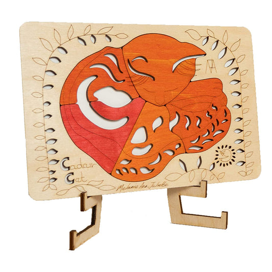 Wooden Cadair Cat Puzzle Board
