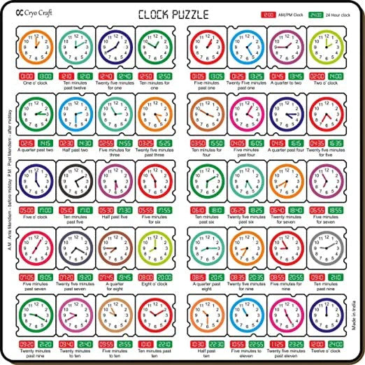 Wooden Clock Puzzle Board
