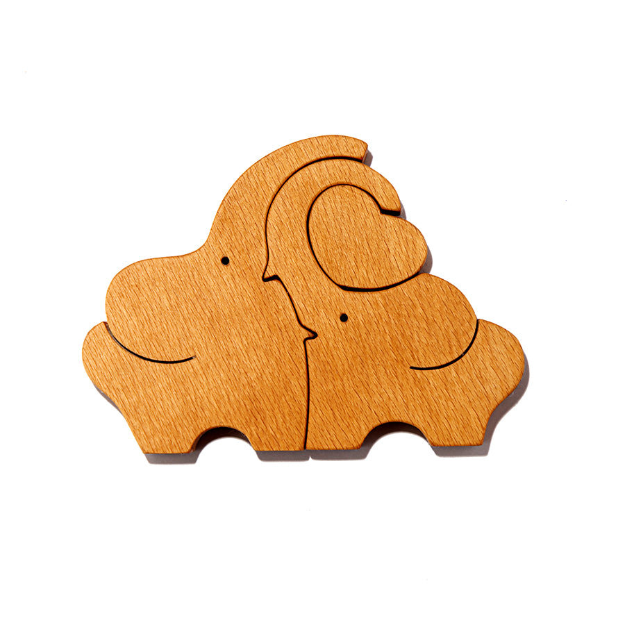 Wooden Cuddly Elephants Puzzle
