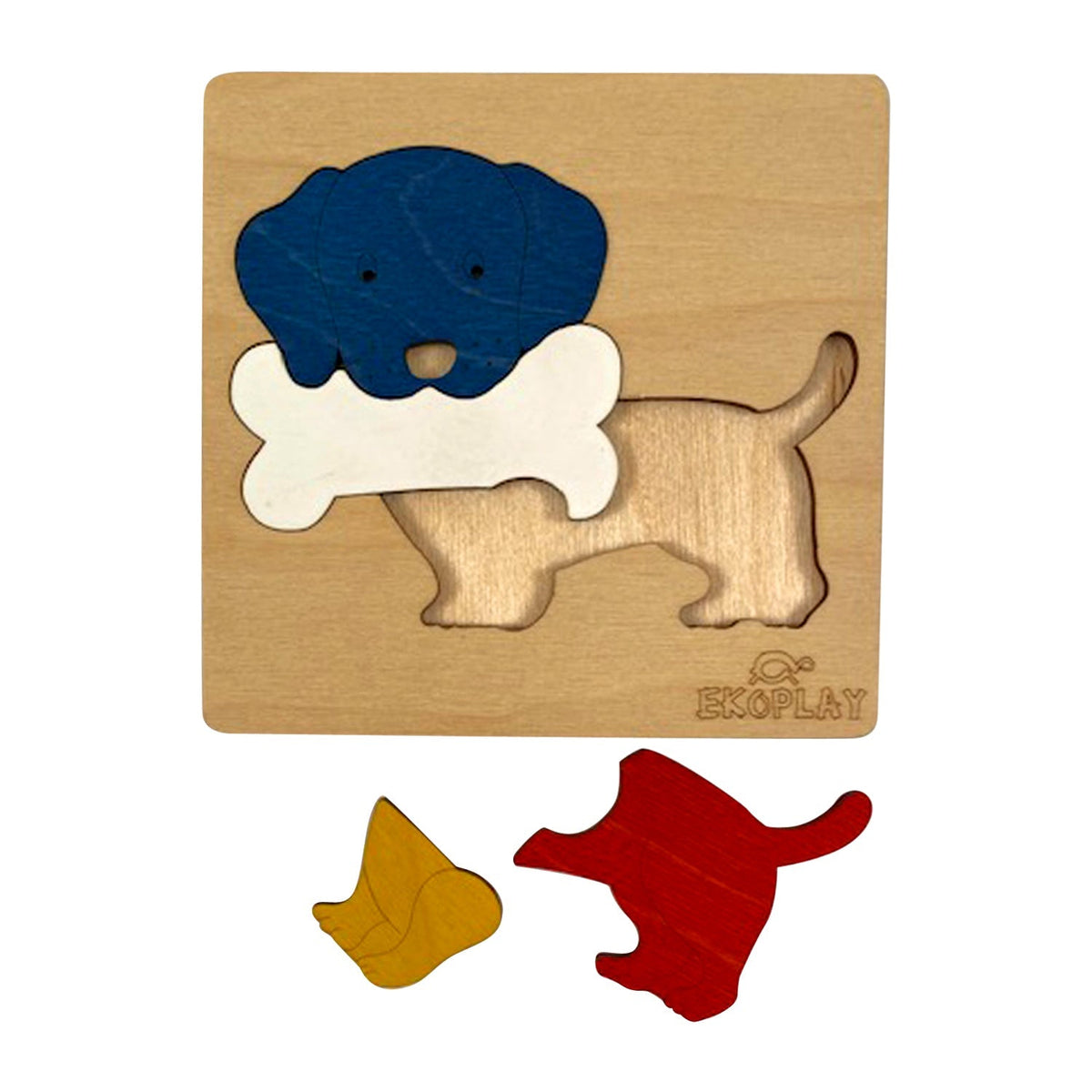 Wooden Dog With a Bone Puzzle Board