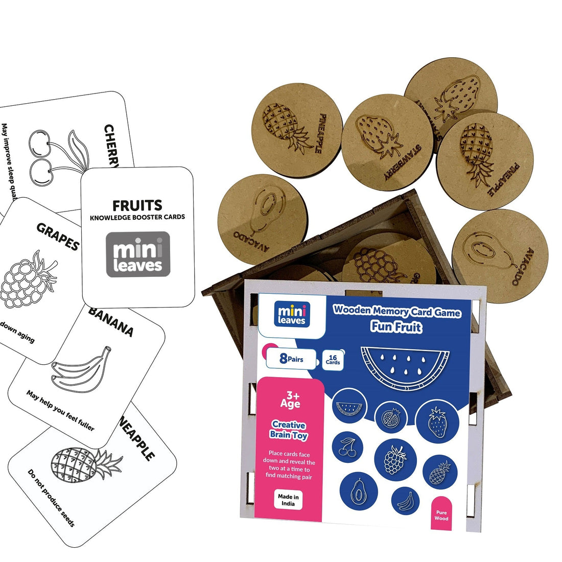 Wooden Fun Fruits Card Game