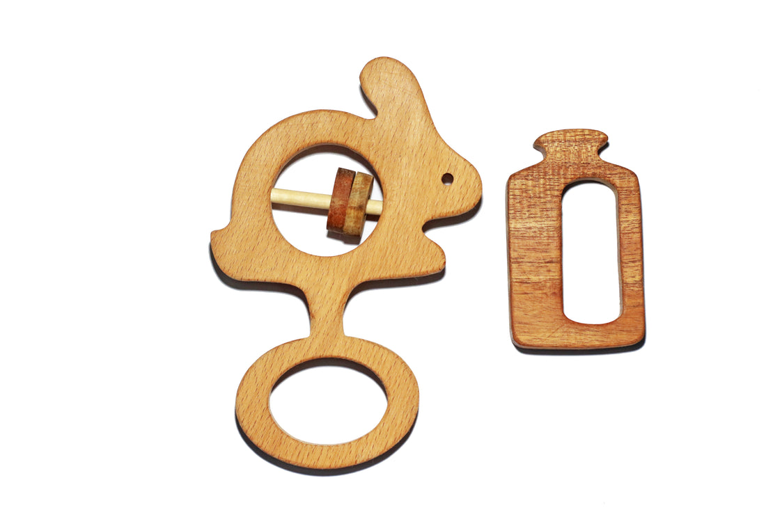 Wooden Funny Bunny Rattle