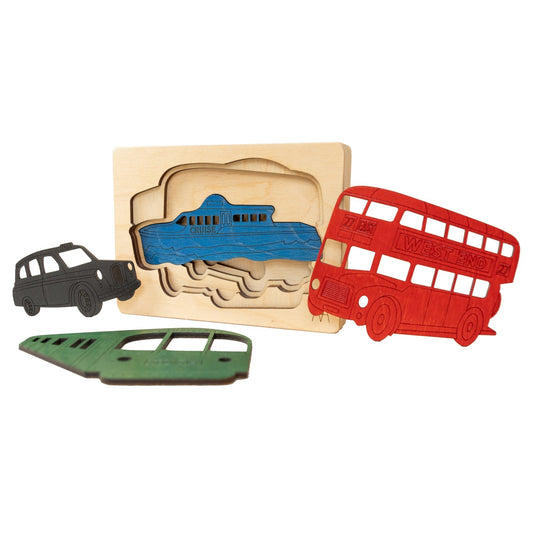 Wooden London Transport Puzzle Board