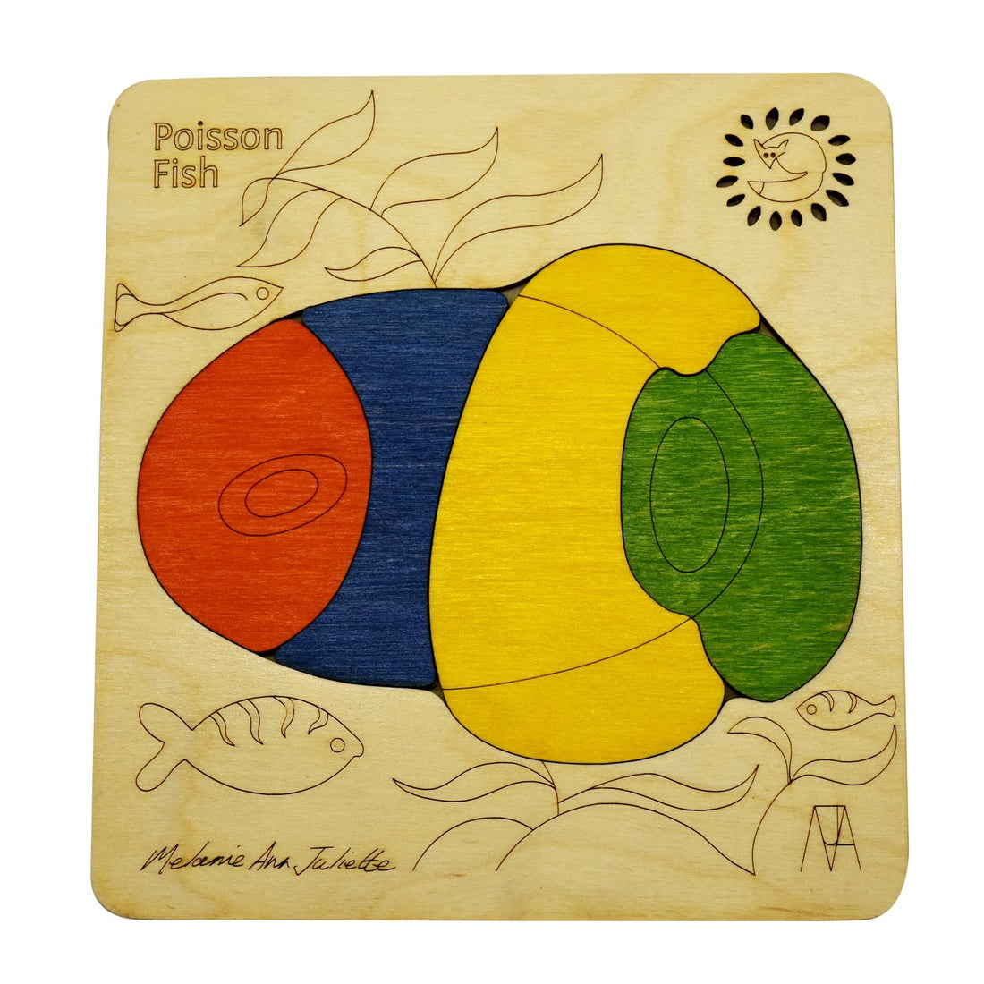 Wooden Poisson Fish Puzzle Board