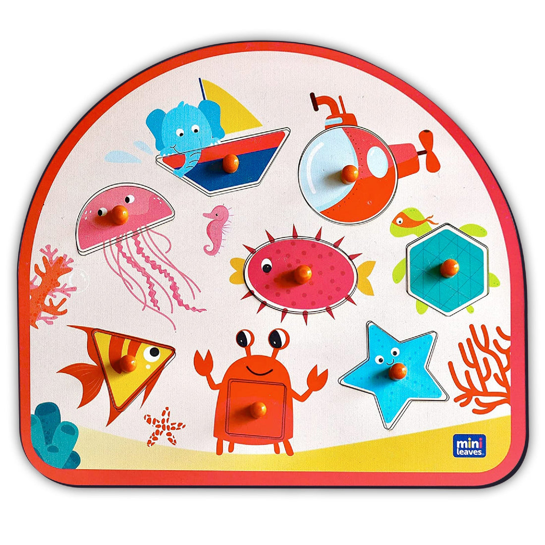 Wooden Sea Treasures Shape Sorter Puzzle