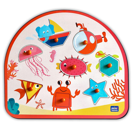 Wooden Sea Treasures Shape Sorter Puzzle