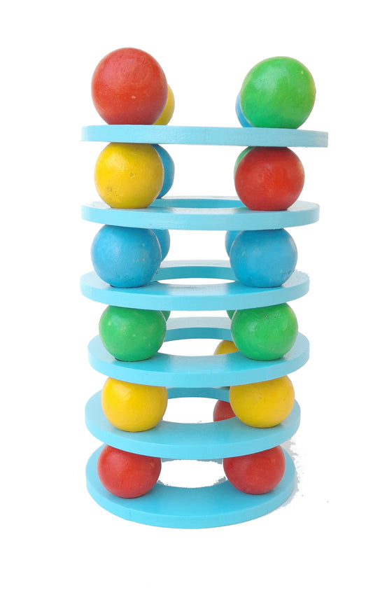 Wooden Small Circle Ball Stacking Tower
