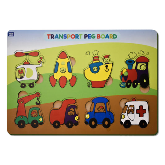 Wooden Transport Peg Board Puzzle