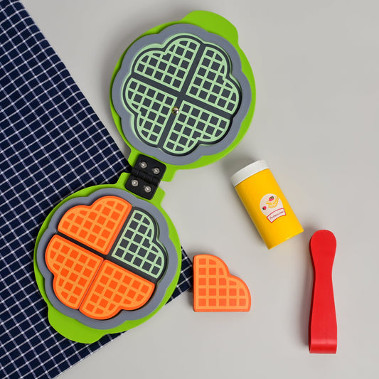 Wooden Waffle Maker Cooking Toy Set