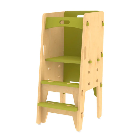 Yellow Lychee Wooden Kitchen Tower - Green